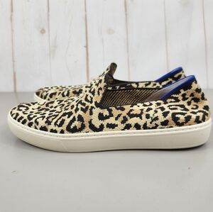 Rothy's Camo Cheetah Cat Pattern The Original Slip On Sneaker Shoes US 8.5